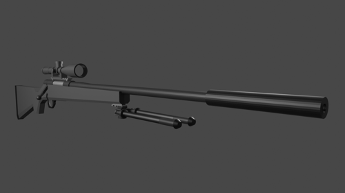 Low Poly R700 Sniper Rifle preview image